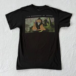 Disney Unisex Lion King Shirt Small Black Scar I’m Surrounded By Idiots T-Shirt